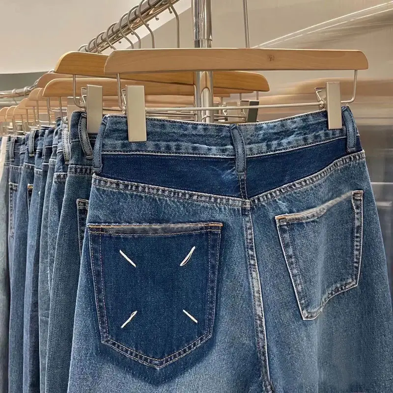 Women Blue Jeans High Waist Loose Fit Casual Summer - Image 3