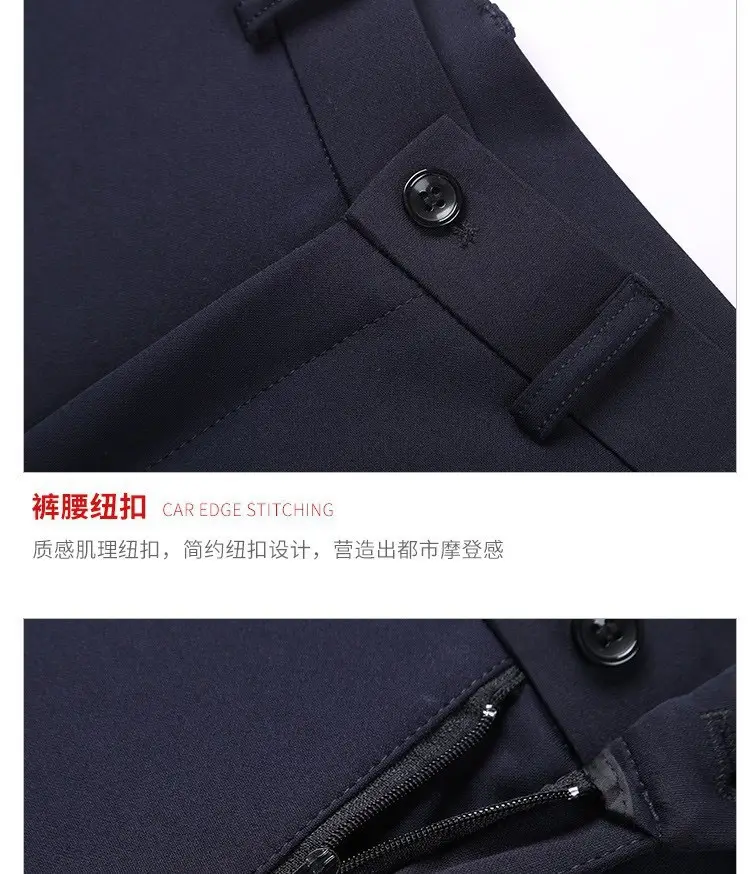 Women Black Straight Barrel Dress Pants Slimming Workwear — feature 31