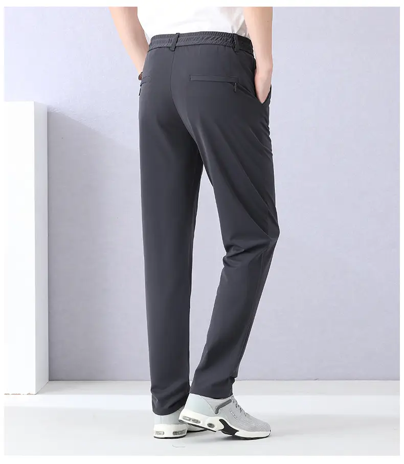 Men Ice Silk Mesh Pants Summer Loose Waist Black — feature 21