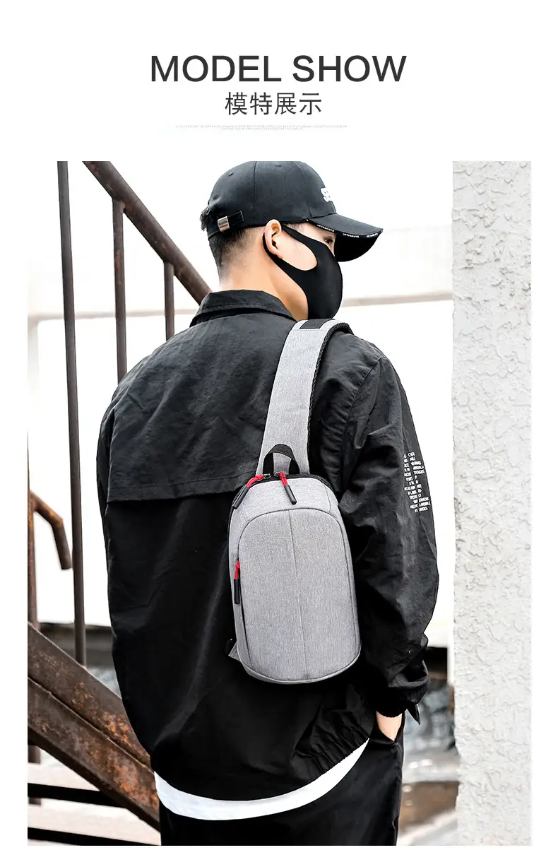 Men's Black Crossbody Bag Large Capacity Simple Elegant — feature 10