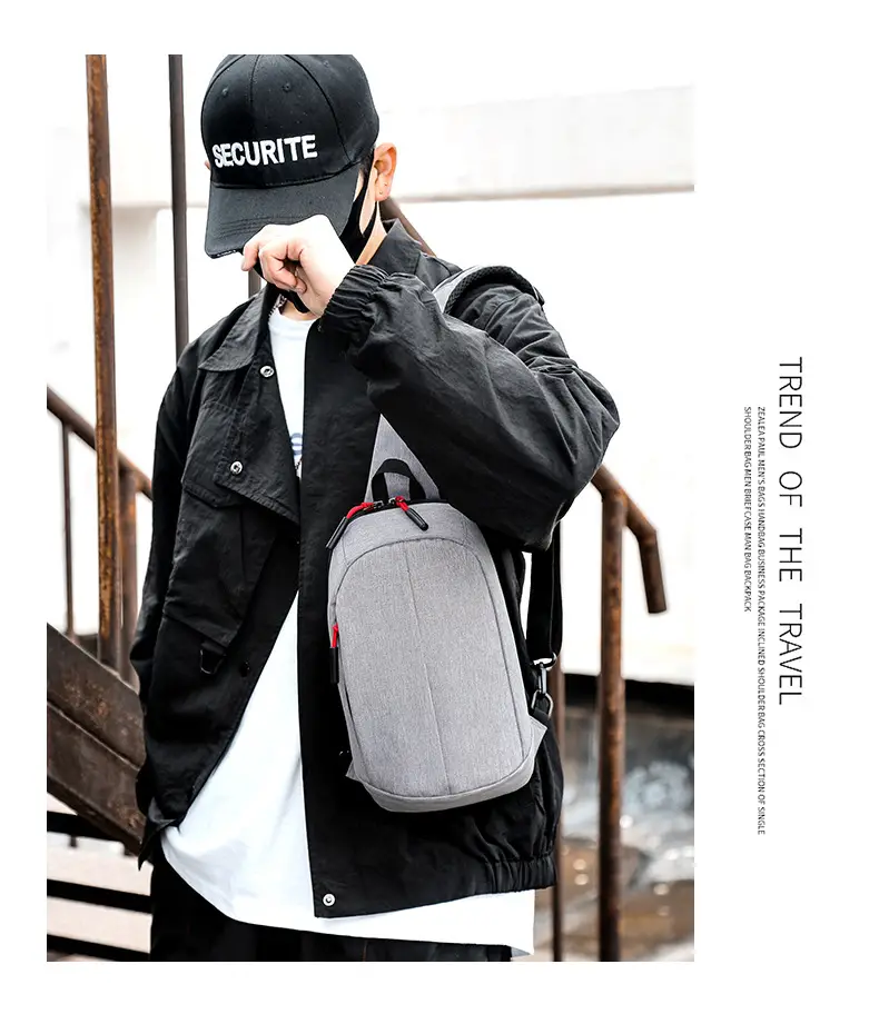 Men's Black Crossbody Bag Large Capacity Simple Elegant — feature 11