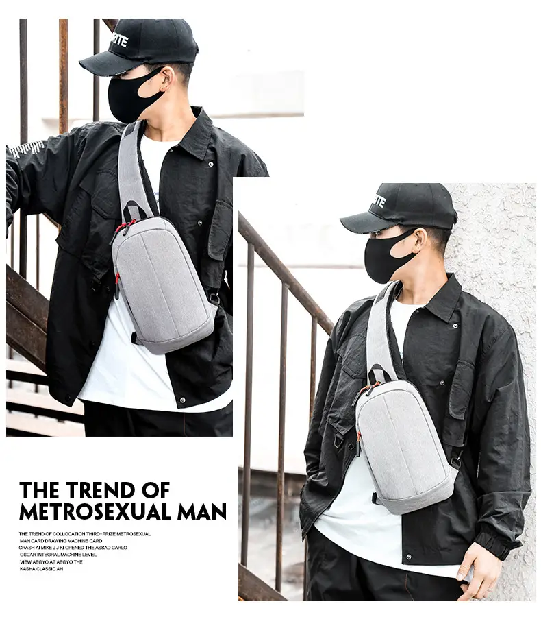 Men's Black Crossbody Bag Large Capacity Simple Elegant — feature 12