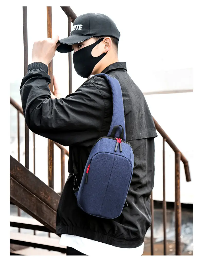 Men's Black Crossbody Bag Large Capacity Simple Elegant — feature 14
