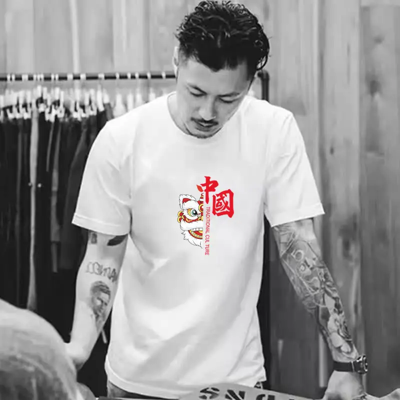 Men China Surf California Print T-Shirt Plus Size Cotton - Image 5