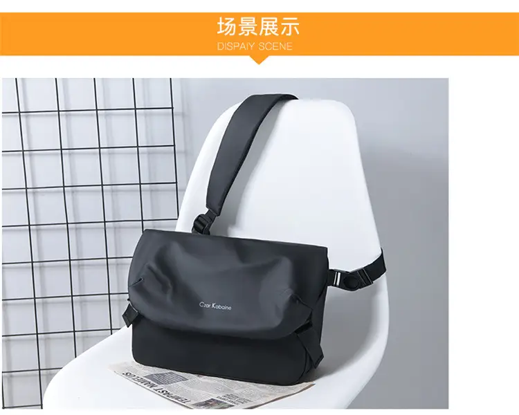 Men's Black Waterproof Crossbody Messenger Bag — feature 22