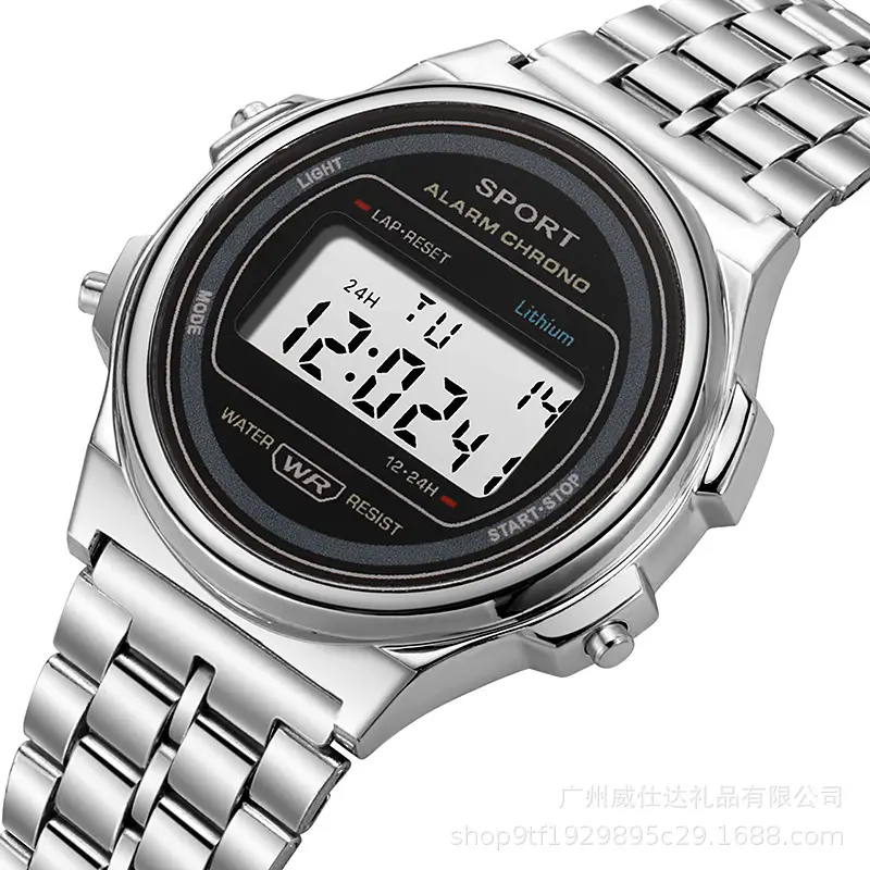 Men Women Gold LED Digital Watch with Steel Belt - Image 8