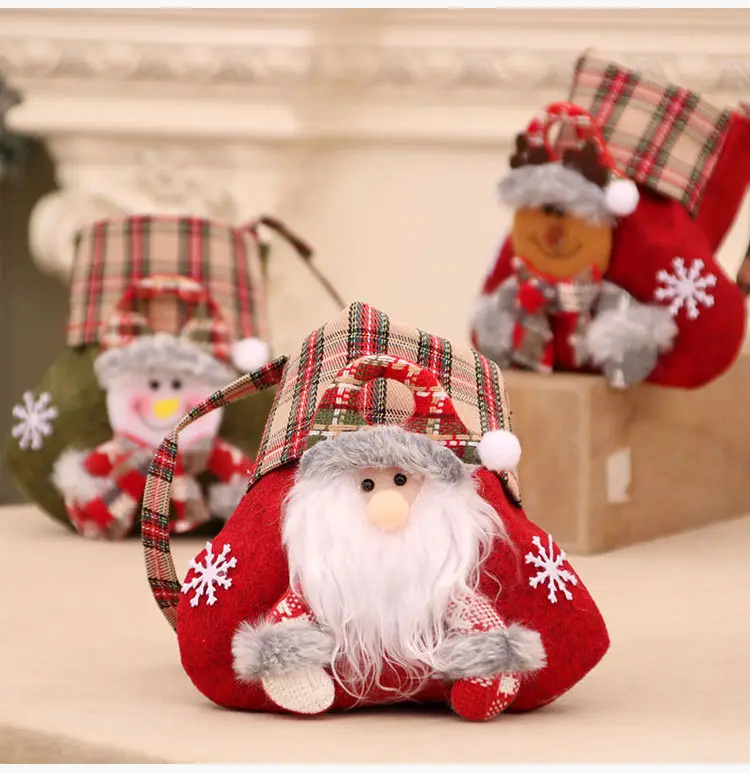 New Plaid Cartoon Christmas Candy Bag Gift Bag — feature 5