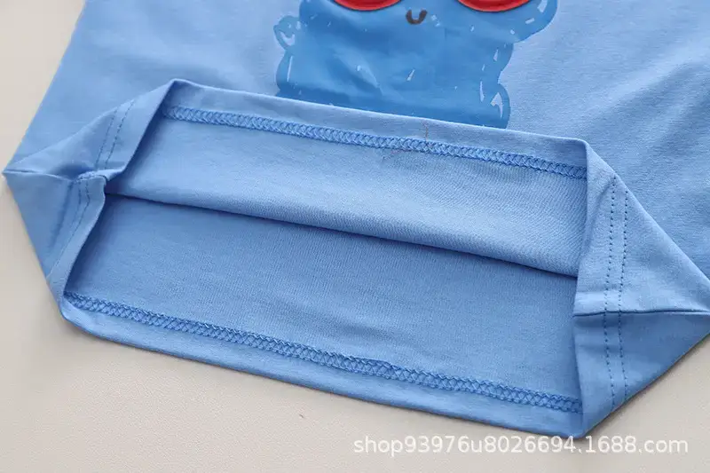 Children Cotton Owl Shorts Suit Blue Grey Summer Boys — feature 11
