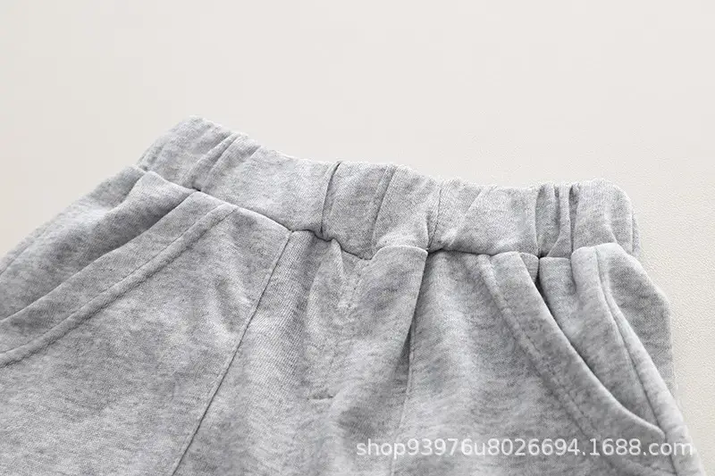 Children Cotton Owl Shorts Suit Blue Grey Summer Boys — feature 13