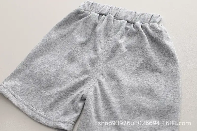 Children Cotton Owl Shorts Suit Blue Grey Summer Boys — feature 17