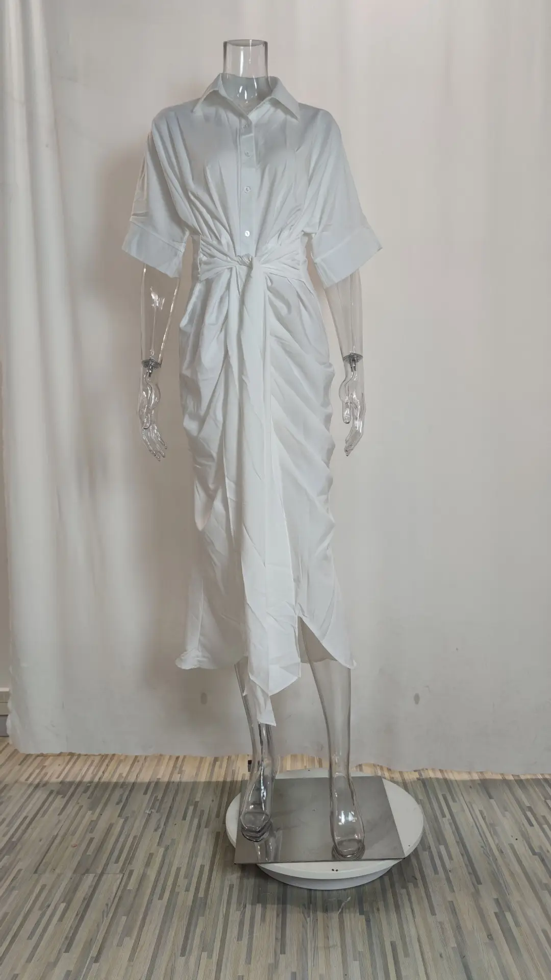 Green V-Neck Wrap Dress for Women — feature 30