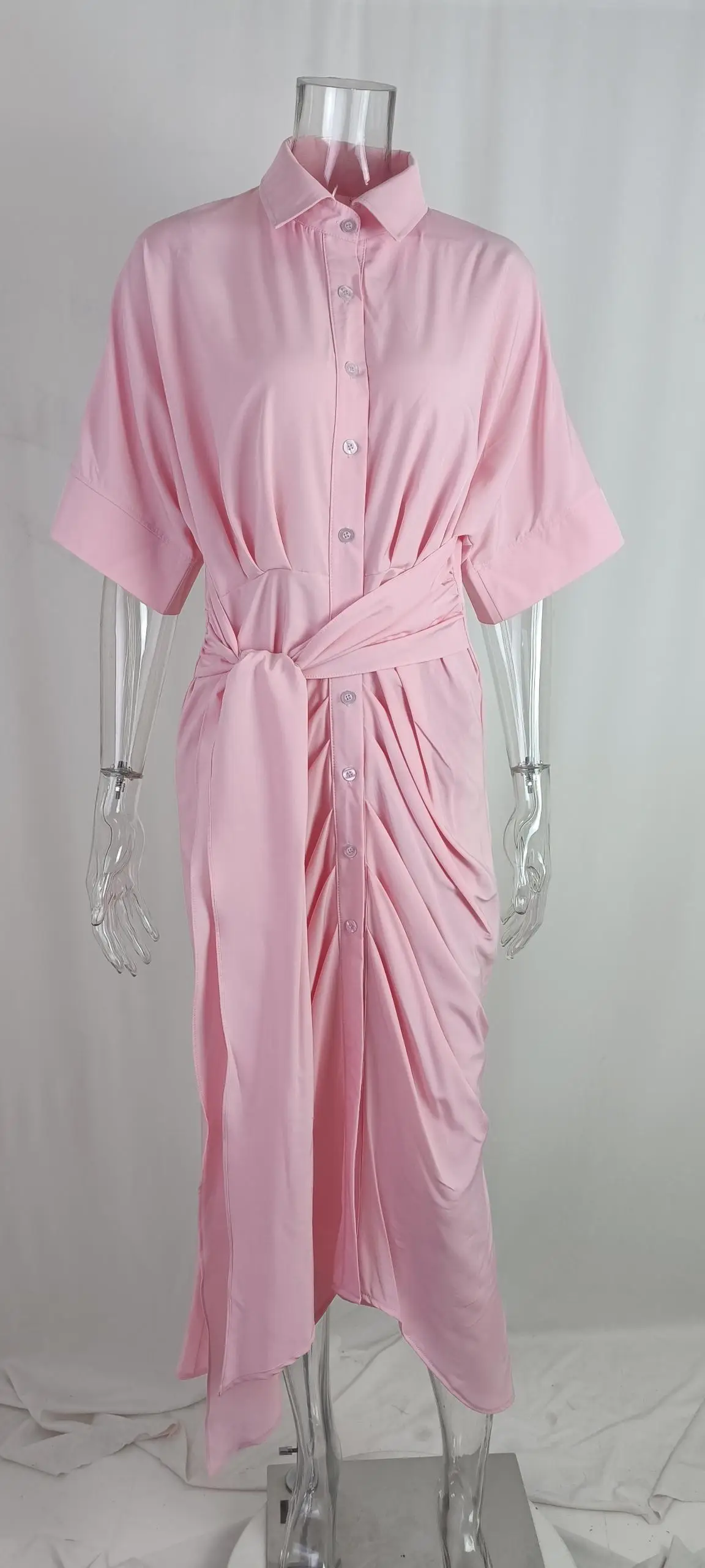 Green V-Neck Wrap Dress for Women — feature 32