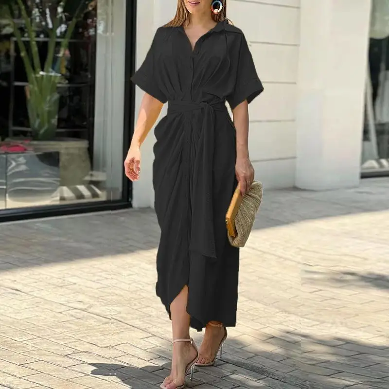 Green V-Neck Wrap Dress for Women — feature 36