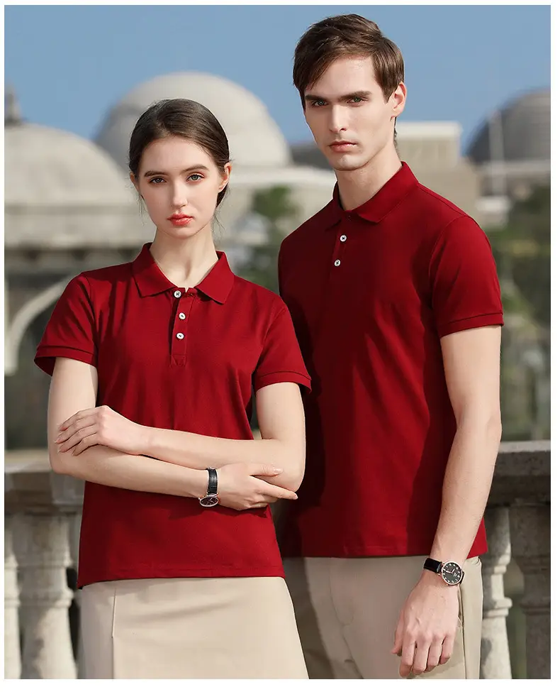 Men's Yellow Polo Shirt Button Collar Short Sleeve — feature 24