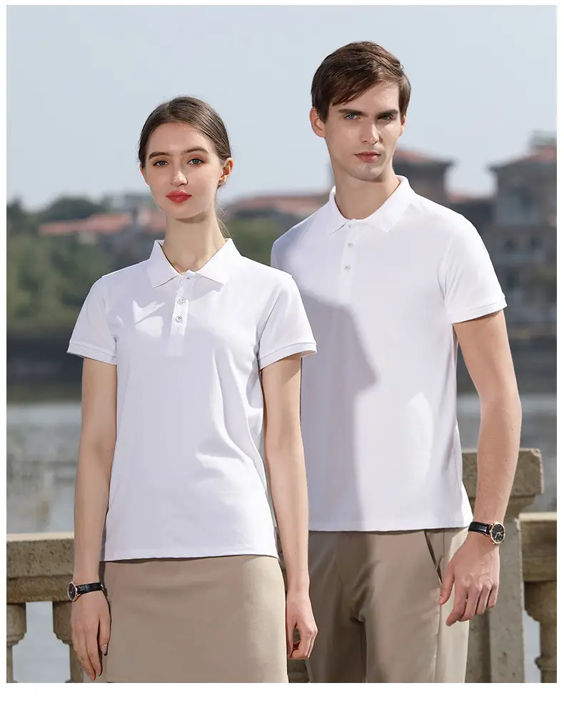 Men's Yellow Polo Shirt Button Collar Short Sleeve — feature 26