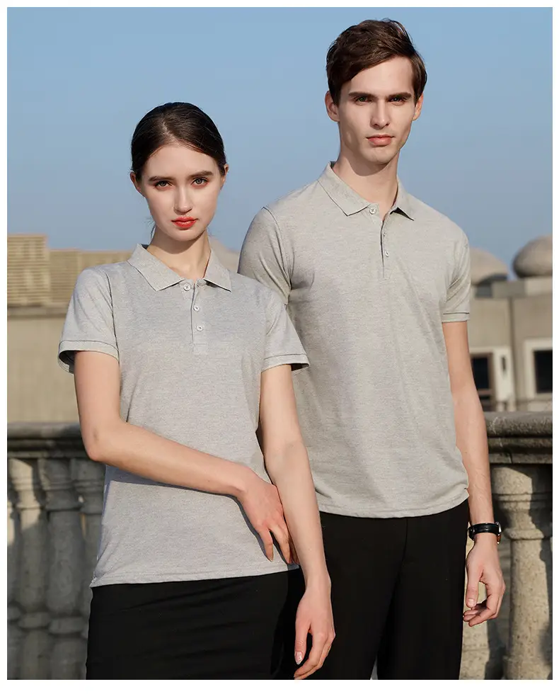 Men's Yellow Polo Shirt Button Collar Short Sleeve — feature 28