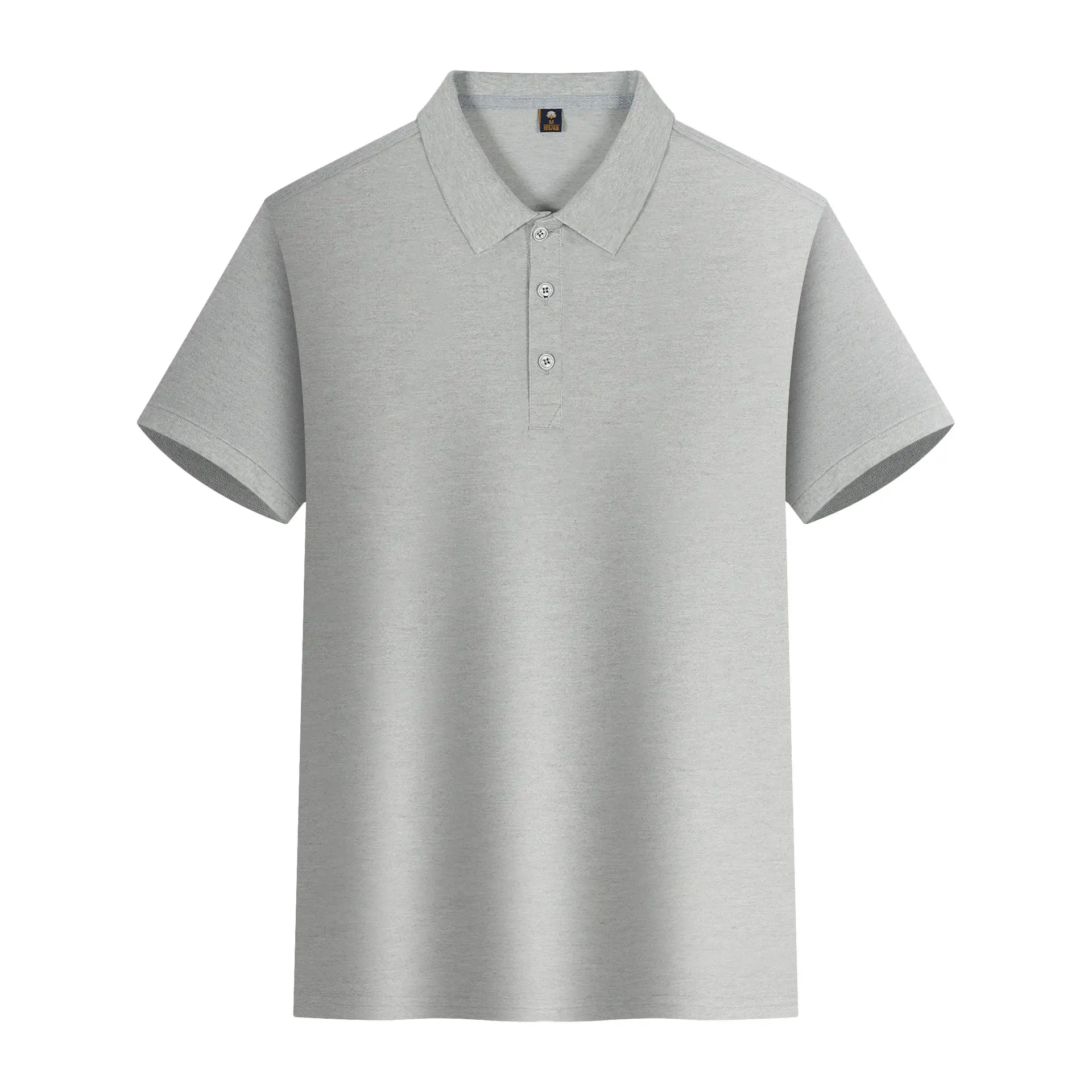 Men's Yellow Polo Shirt Button Collar Short Sleeve - Image 10