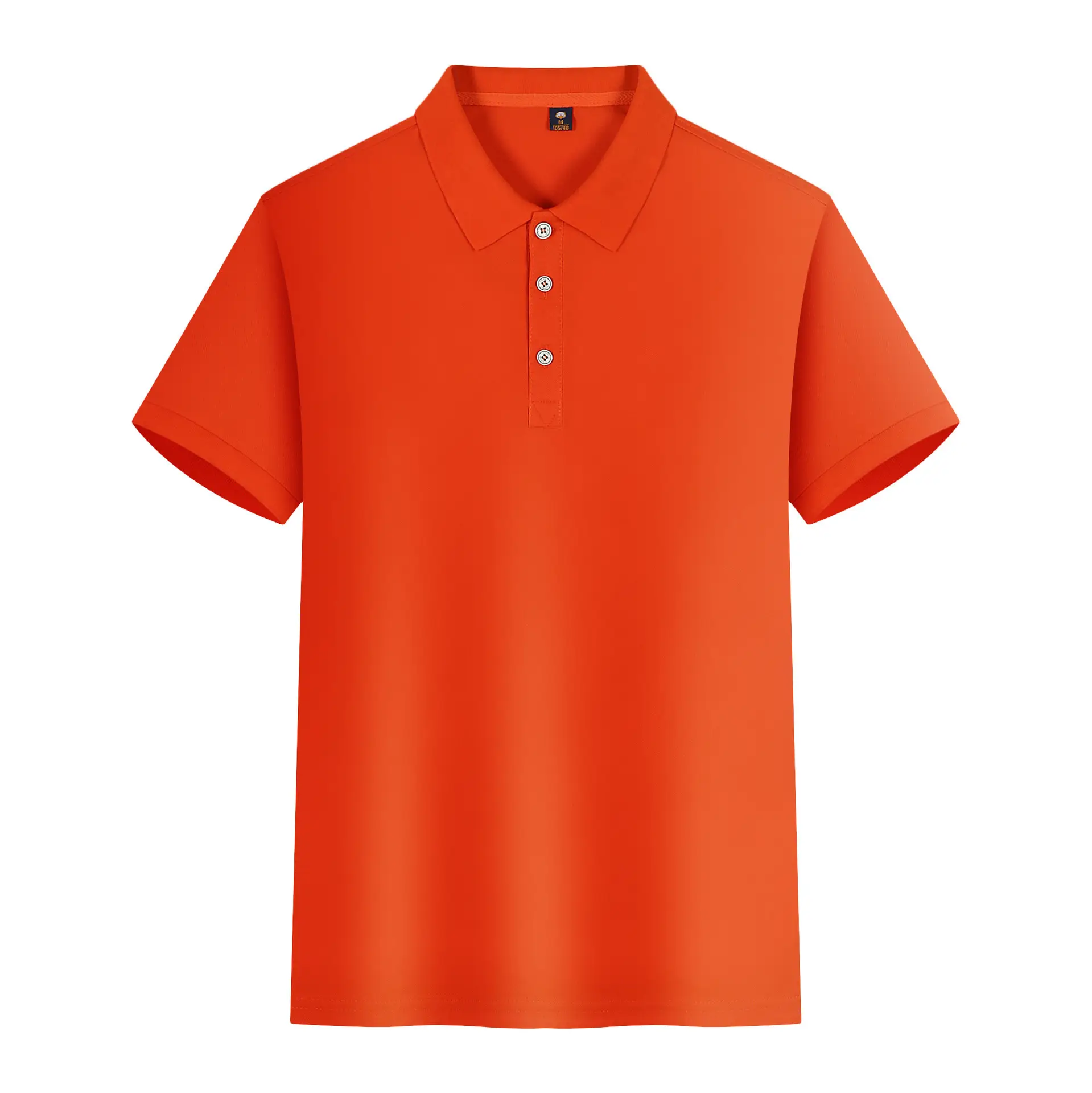 Men's Yellow Polo Shirt Button Collar Short Sleeve - Image 11