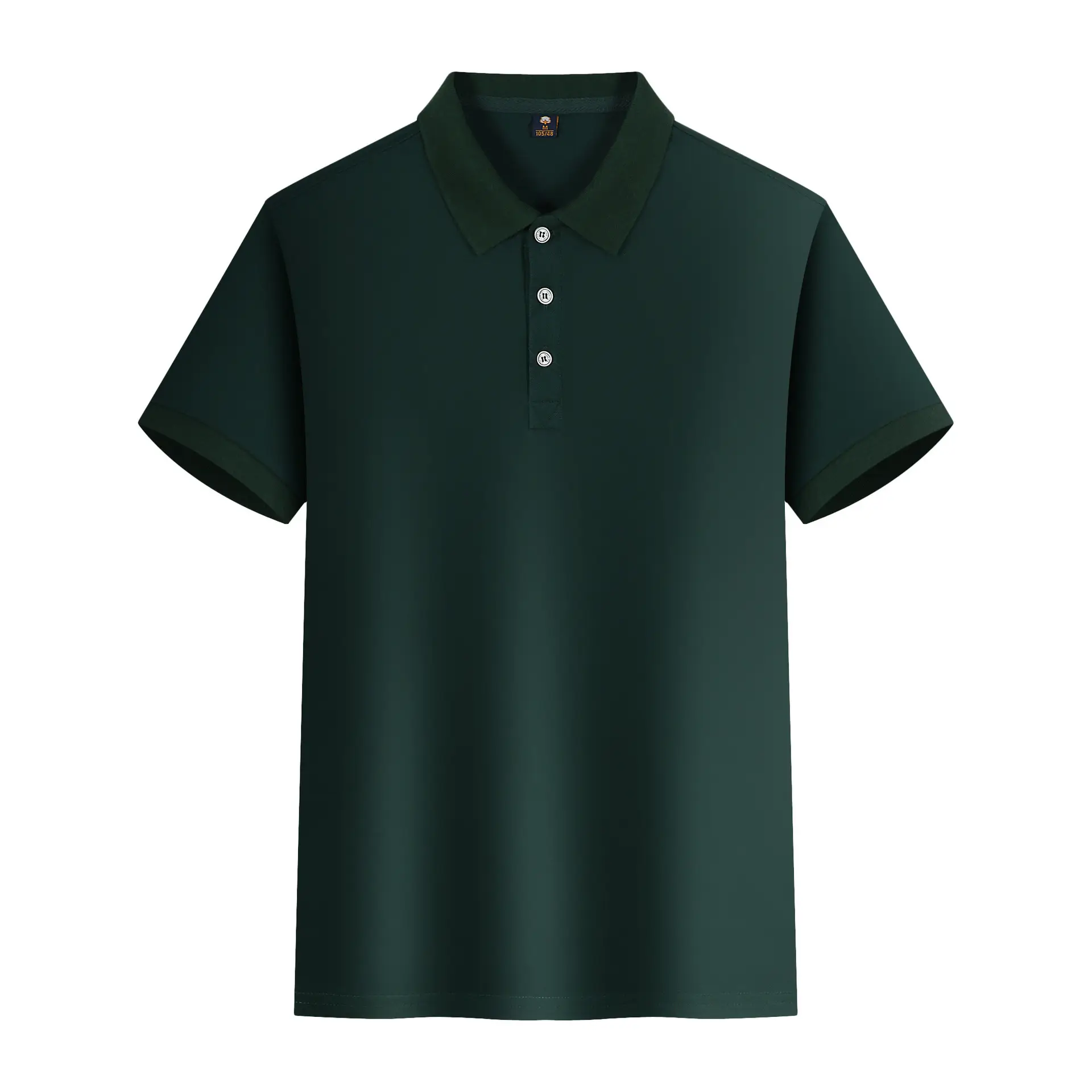 Men's Yellow Polo Shirt Button Collar Short Sleeve - Image 12