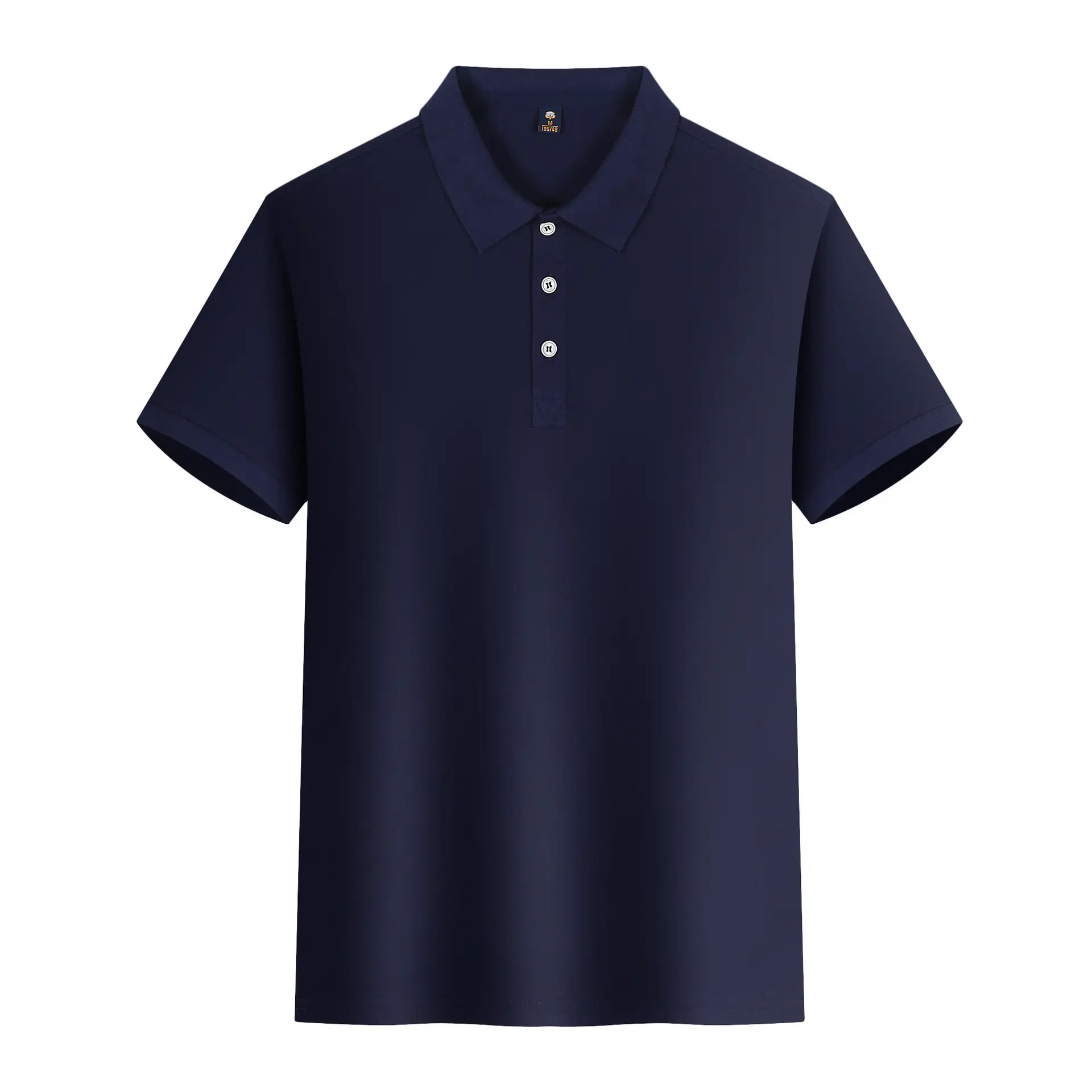 Men's Yellow Polo Shirt Button Collar Short Sleeve - Image 3