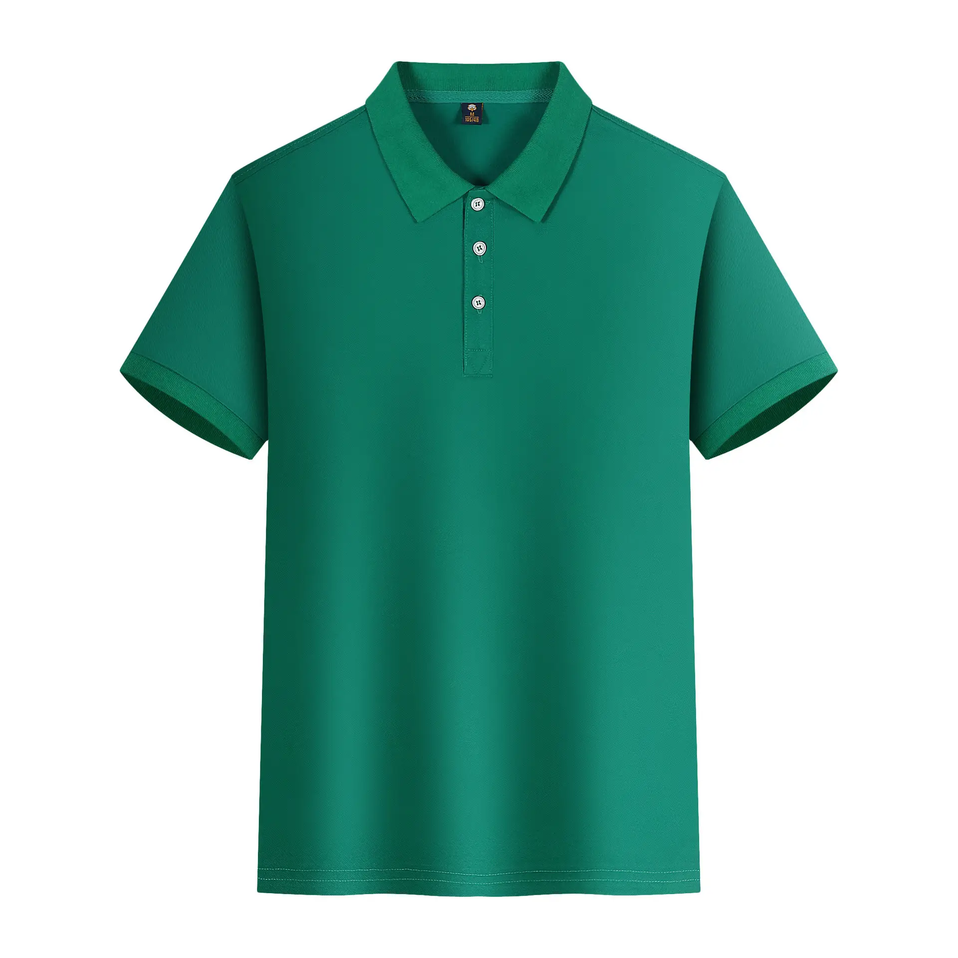 Men's Yellow Polo Shirt Button Collar Short Sleeve - Image 4