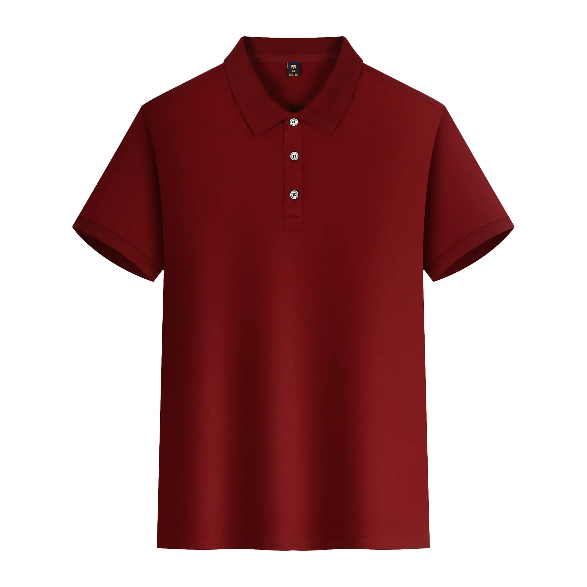 Men's Yellow Polo Shirt Button Collar Short Sleeve - Image 5