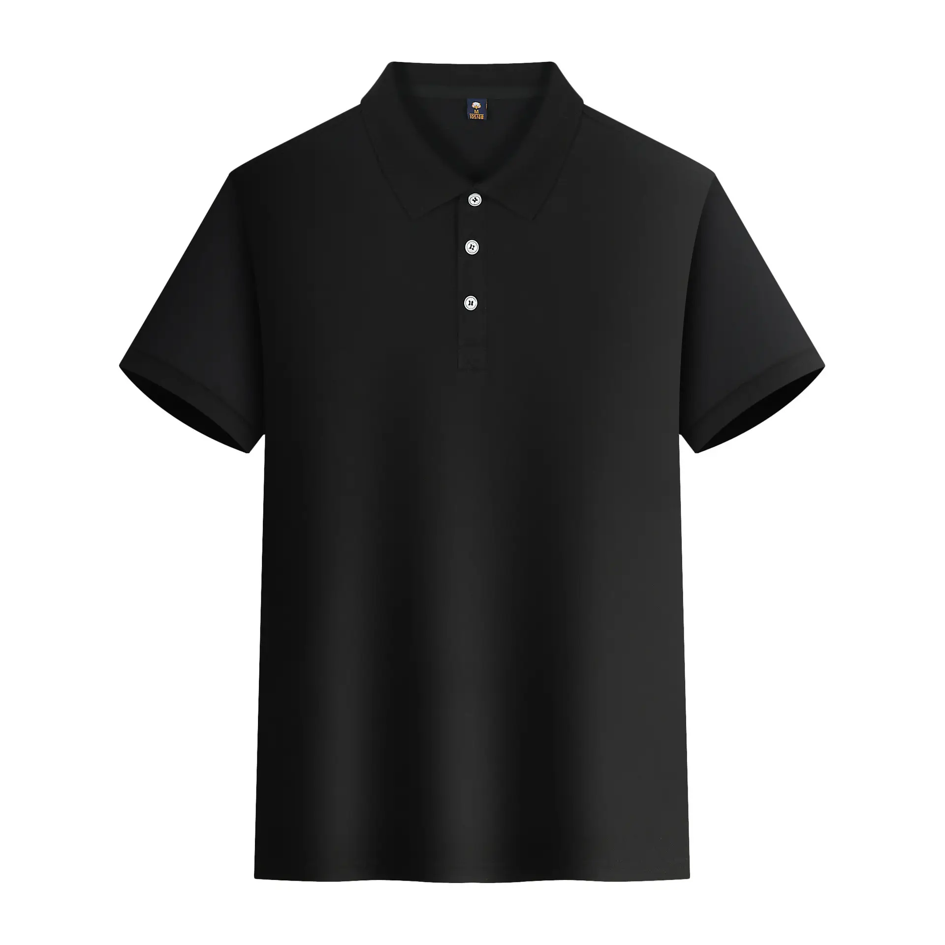 Men's Yellow Polo Shirt Button Collar Short Sleeve - Image 6