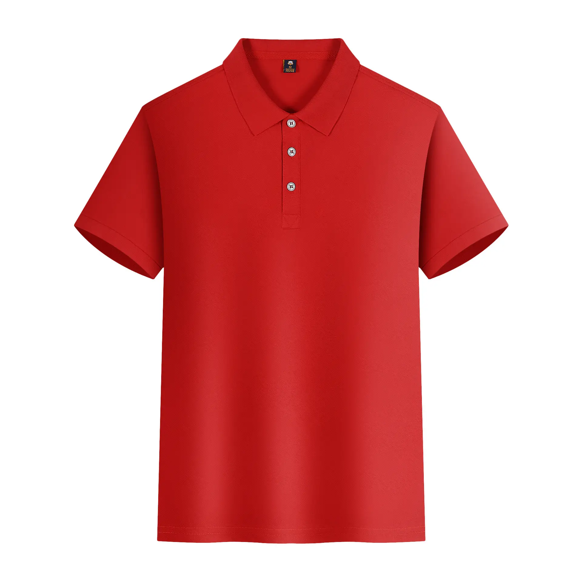 Men's Yellow Polo Shirt Button Collar Short Sleeve - Image 7