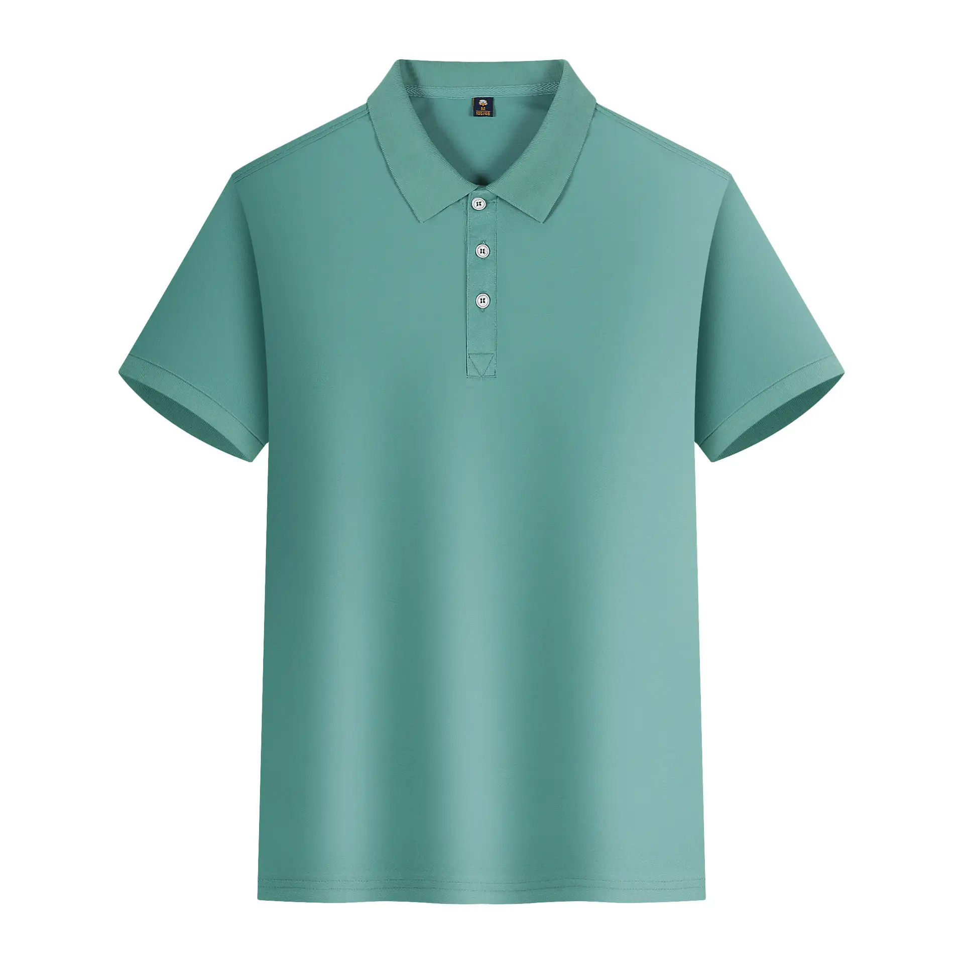 Men's Yellow Polo Shirt Button Collar Short Sleeve - Image 8