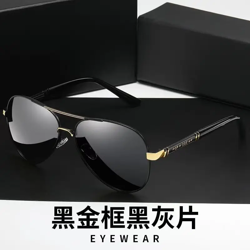 Men Polarized Sunglasses Black Silver Frame Anti-UV - Image 7