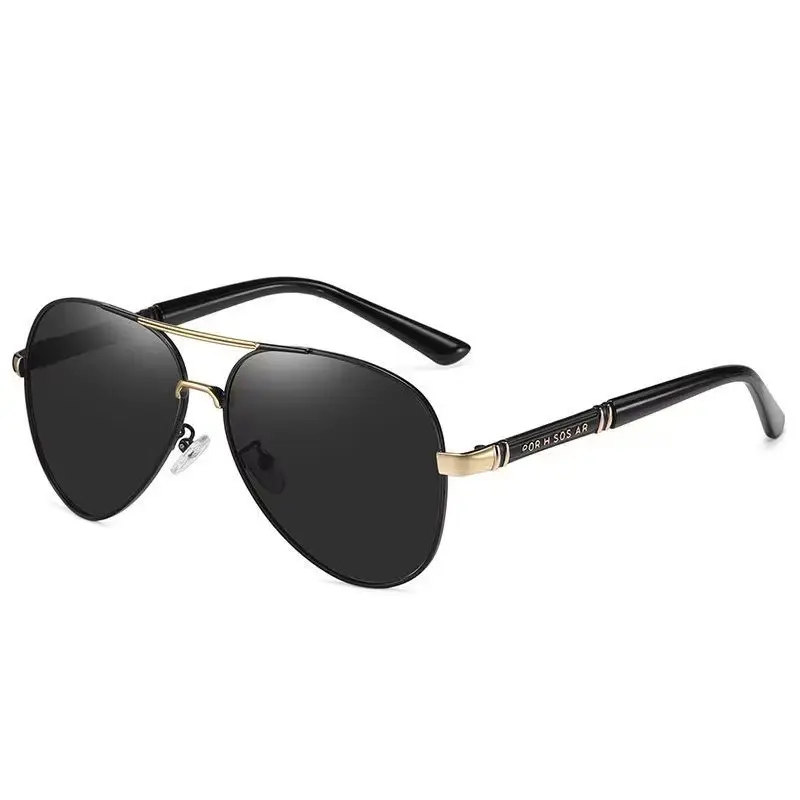 Men Polarized Sunglasses Black Silver Frame Anti-UV - Image 9