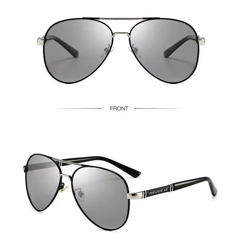 Men Polarized Sunglasses Black Silver Frame Anti-UV — feature 19