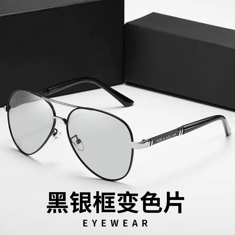 Men Polarized Sunglasses Black Silver Frame Anti-UV - Image 3