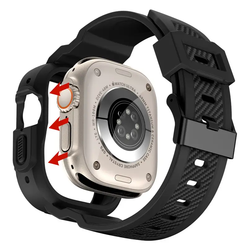 Apple Watch 678 Ultra Carbon Fiber Strap Drop Proof - Image 9