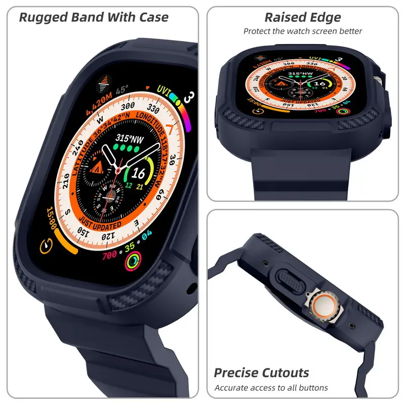 Apple Watch 678 Ultra Carbon Fiber Strap Drop Proof — feature 48