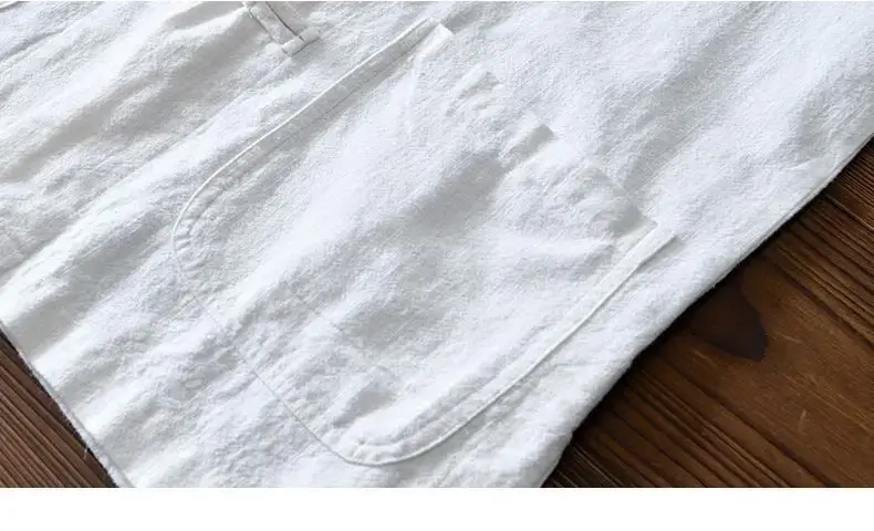 Men's Chinese Style Ramie Tang Suit Cream Loose Cotton Linen Jacket — feature 5