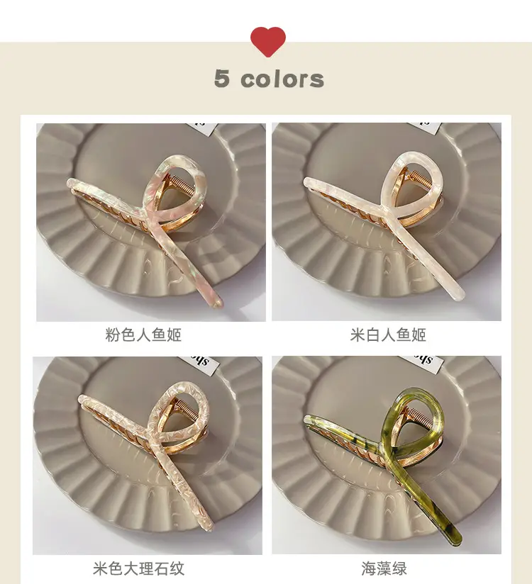 Retro French Acetate Shark Clip for Women — feature 1