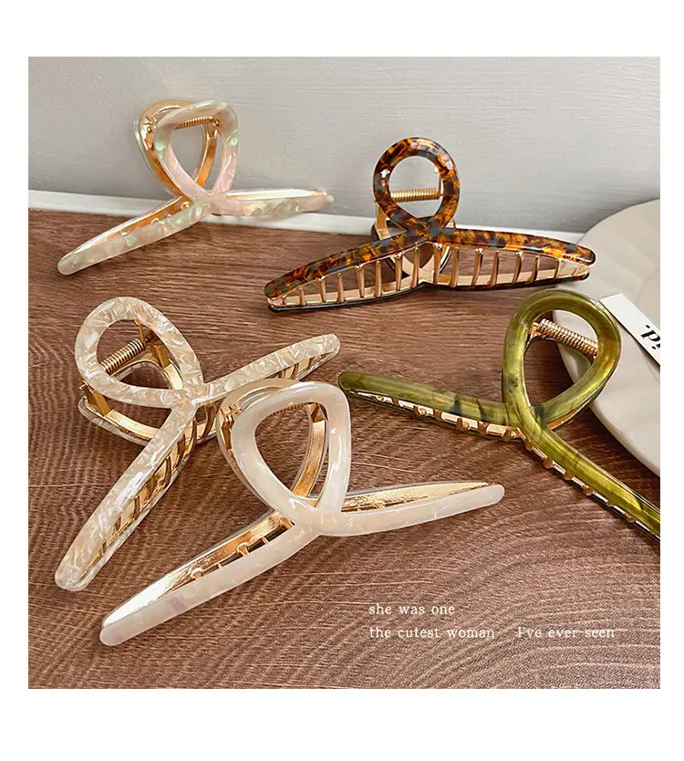 Retro French Acetate Shark Clip for Women — feature 11