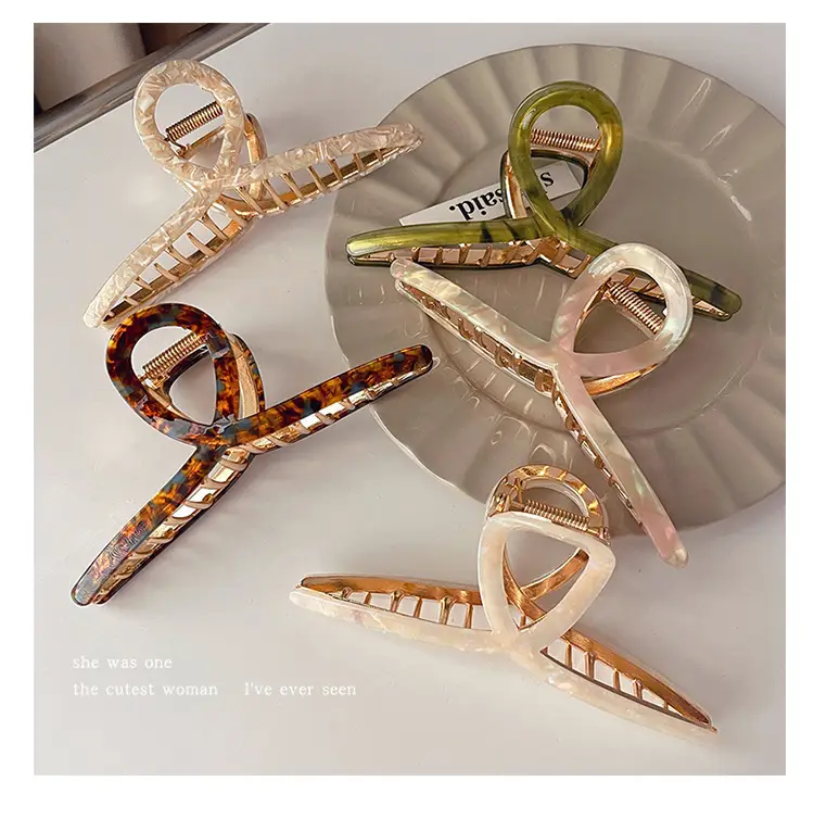 Retro French Acetate Shark Clip for Women — feature 8