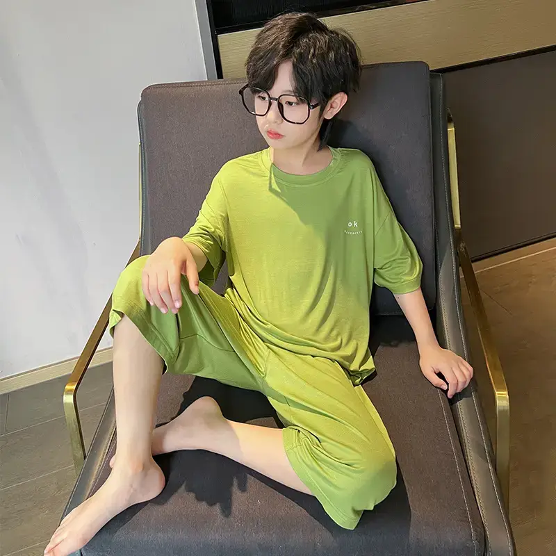 Men's Grey Modal Pajama Suit Summer Wear