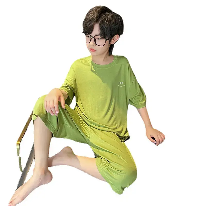 Men's Grey Modal Pajama Suit Summer Wear