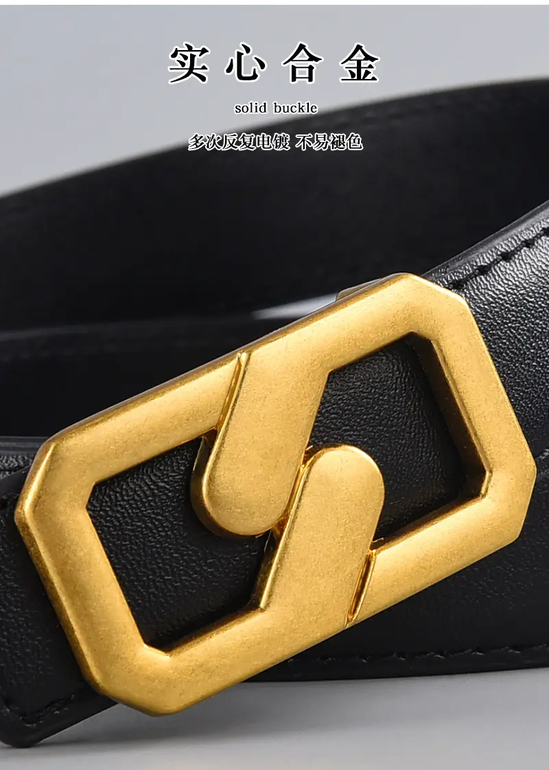 Tie Belt with Gold Plate Buckle Brown β feature 6