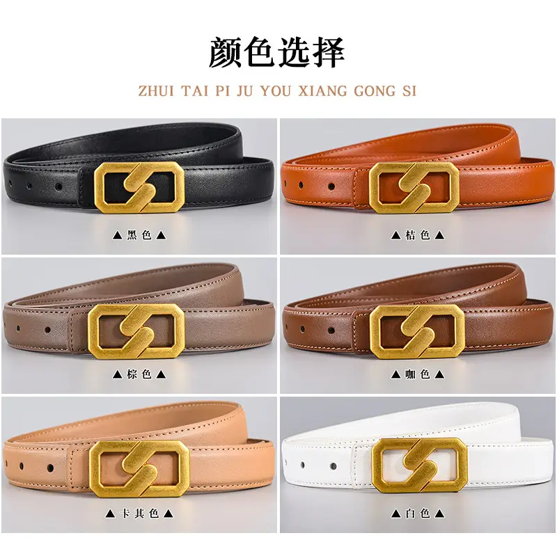 Tie Belt with Gold Plate Buckle Brown β feature 8