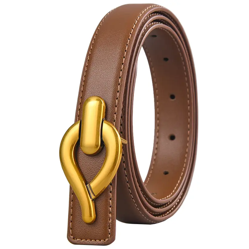 Black Leather Crossbody Belt with Gold Buckle - Image 11
