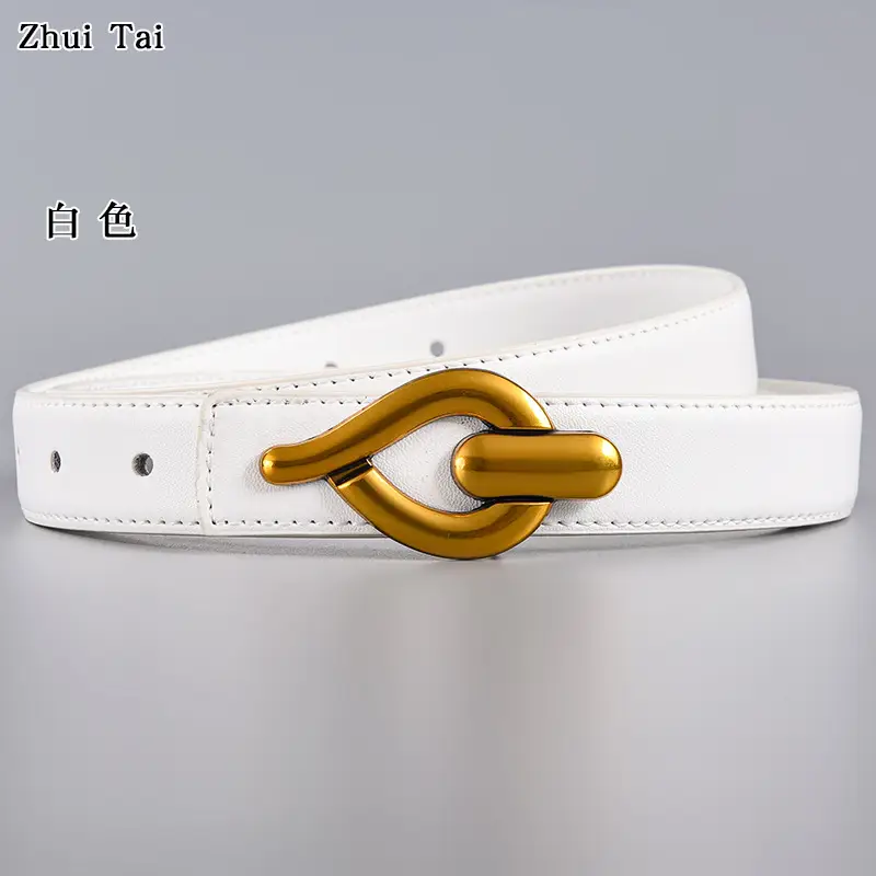 Black Leather Crossbody Belt with Gold Buckle β feature 9