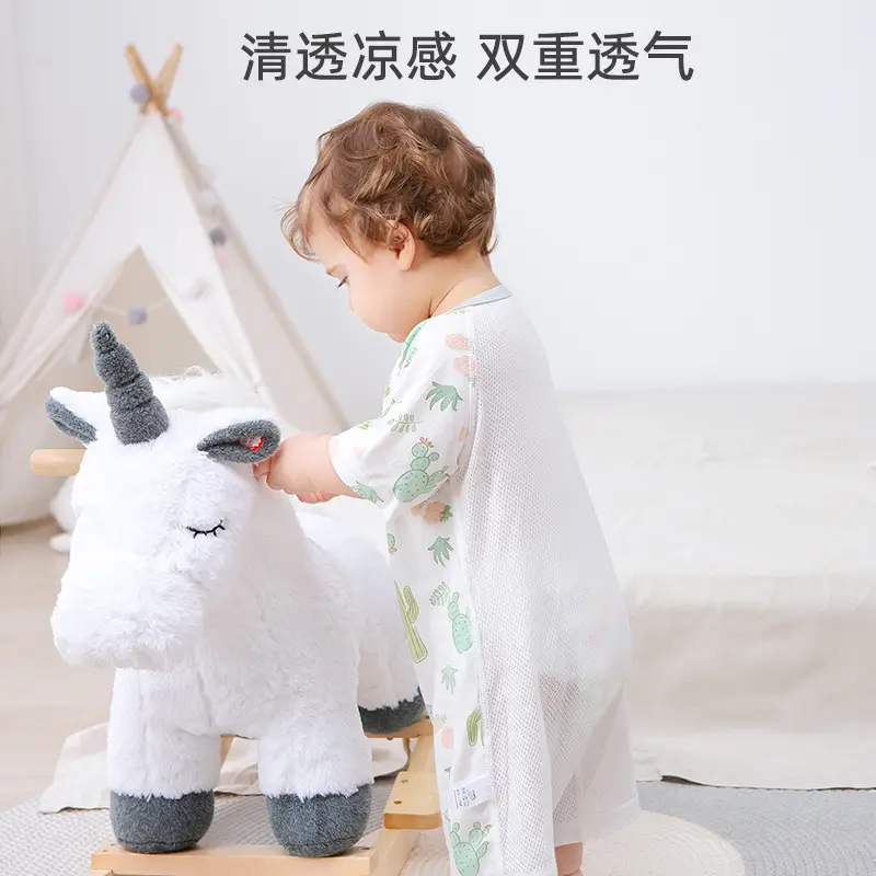 Baby Jompsuit Back Mesh Pure Cotton Summer Pajamas