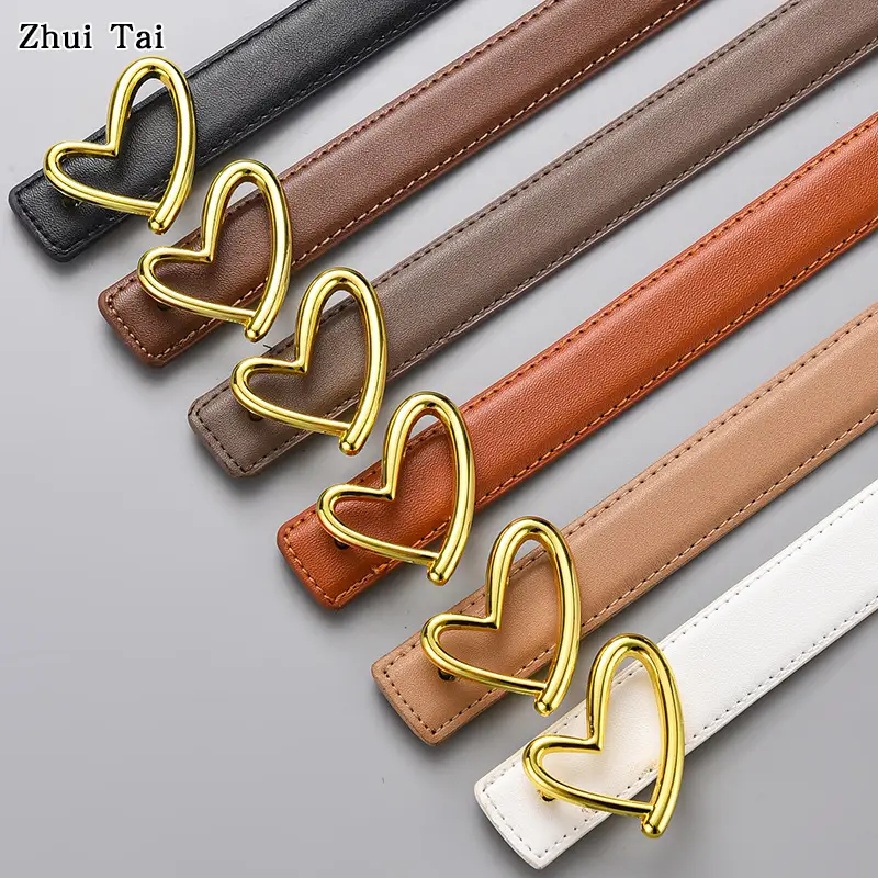 Black Heart Buckle Belt for Women - Image 7