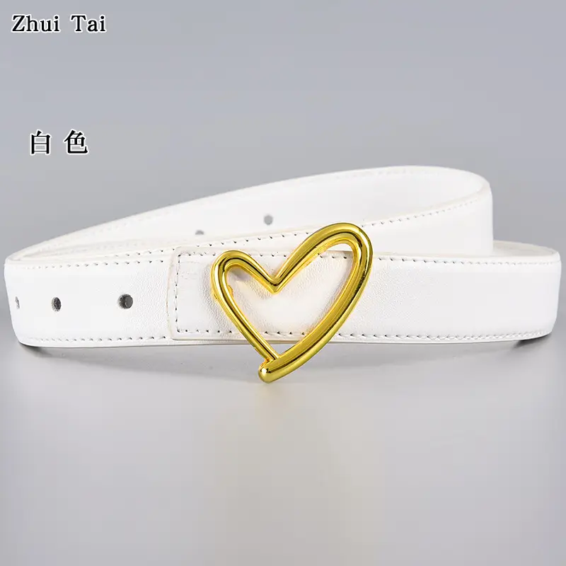 Black Heart Buckle Belt for Women - Image 8