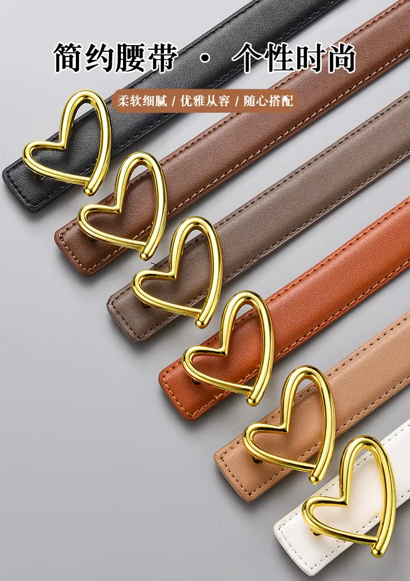 Black Heart Buckle Belt for Women β feature 1