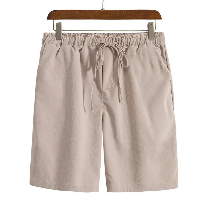 2023 New Men's Gray Cotton Linen Shorts — feature 17